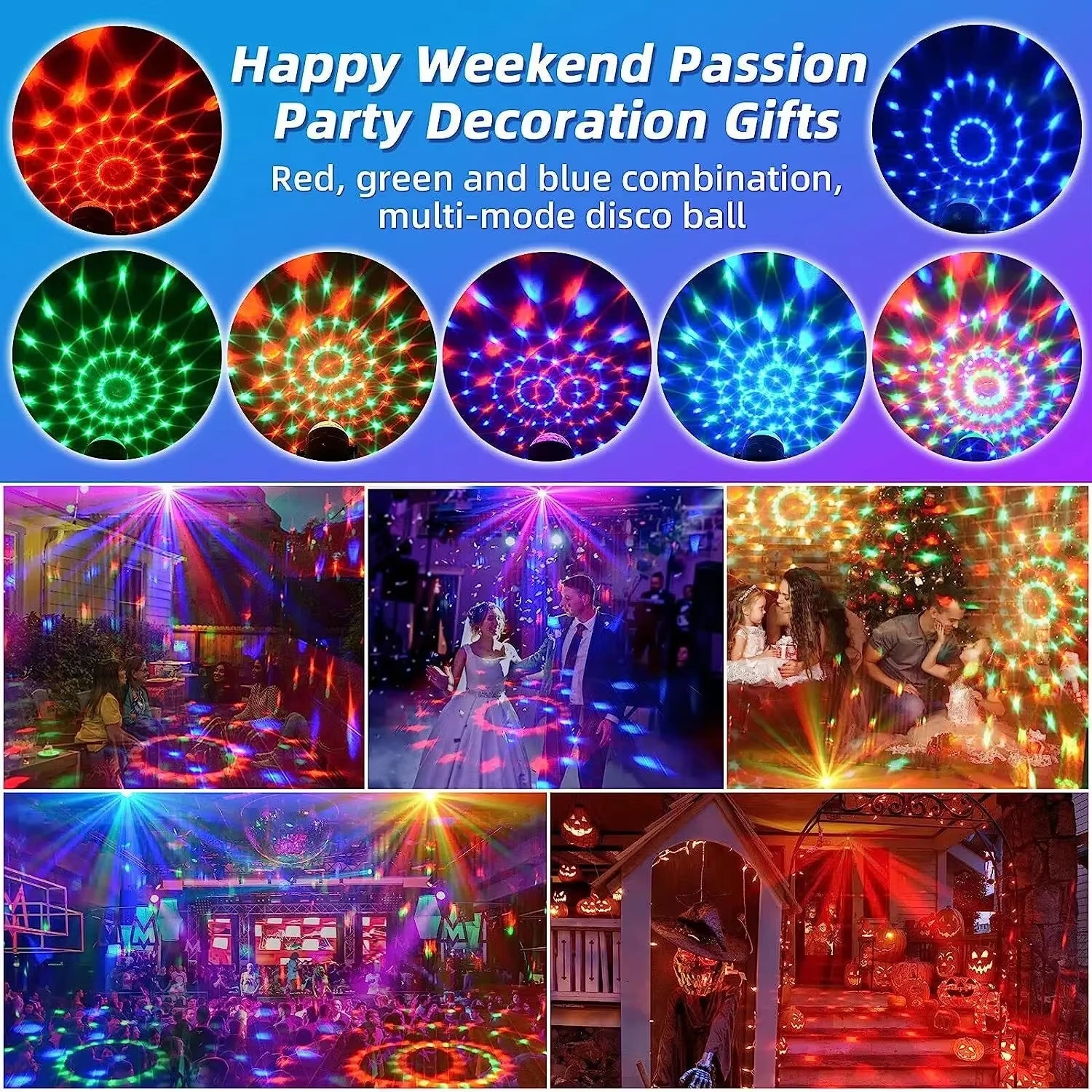 Rotating RGB LED Crystal Magic Ball Light for KTV, Bar, Disco, Party, DJ, and Christmas Decoration