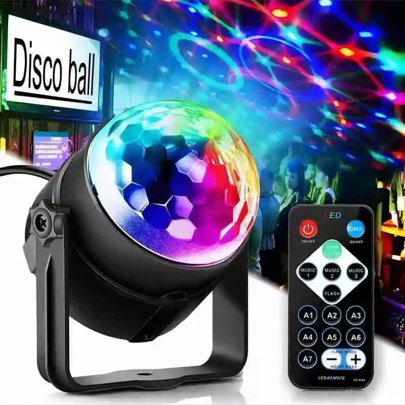 Rotating RGB LED Crystal Magic Ball Light for KTV, Bar, Disco, Party, DJ, and Christmas Decoration