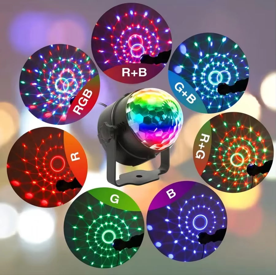 Rotating RGB LED Crystal Magic Ball Light for KTV, Bar, Disco, Party, DJ, and Christmas Decoration
