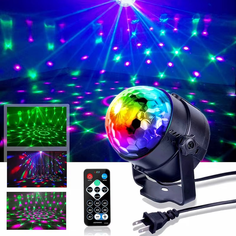 Rotating RGB LED Crystal Magic Ball Light for KTV, Bar, Disco, Party, DJ, and Christmas Decoration