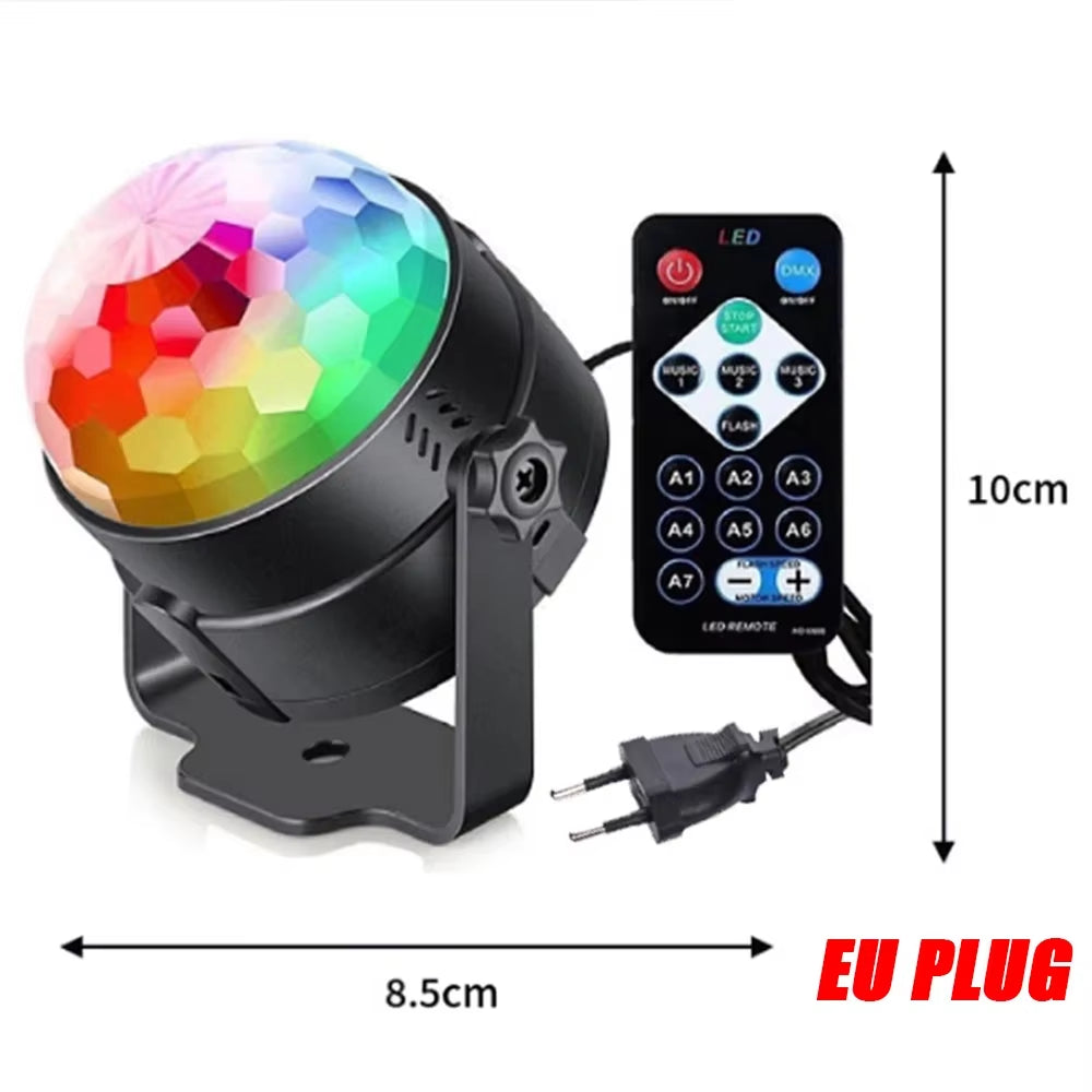 Rotating RGB LED Crystal Magic Ball Light for KTV, Bar, Disco, Party, DJ, and Christmas Decoration